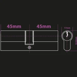 Cylindre 45/45 pour serrure connectée Extel Lock - Extel - 720113
