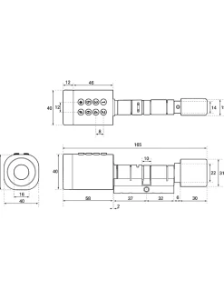 Cylindre connecté Intelock STUDY, taille ajustable, argent - INTELOCK