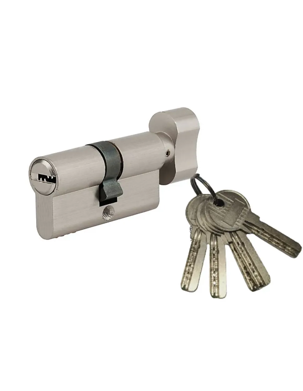Cylindre de serrure à bouton 5G, 35Bx35mm, nickel, anti-arrachement, 5 clés - SP