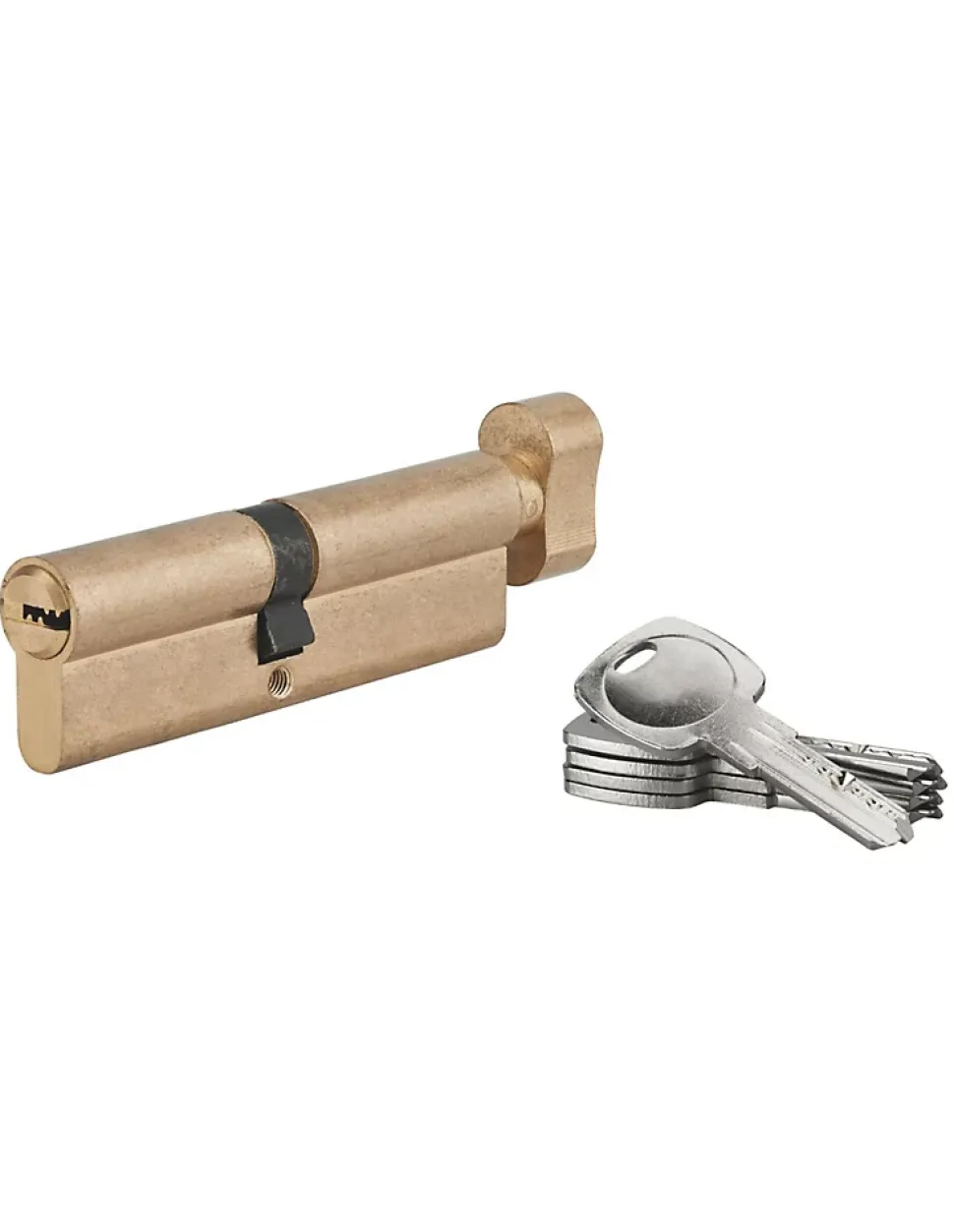 Cylindre de serrure à bouton 5G, 50Bx45mm, laiton, anti-arrachement, 5 clés - SP