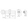 Cylindre de serrure à bouton 5G, 30Bx40mm, nickel, anti-arrachement, 5 clés - SP