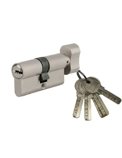Cylindre de serrure à bouton 5G, 30Bx40mm, nickel, anti-arrachement, 5 clés - SP