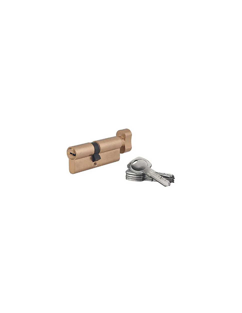Cylindre de serrure à bouton 5G 45B x 35mm, laiton, anti-arrachement, 5 clés - SP
