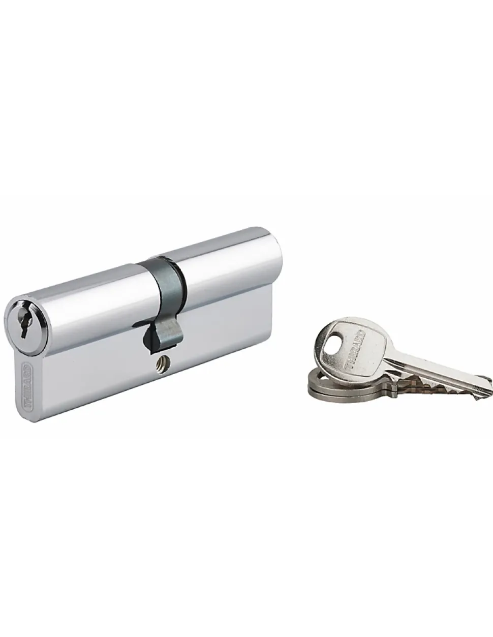 Cylindre de serrure double entrée Ecopro, 45x45mm, aluminium, anti-arrachement, 3 clés, nickel - SP