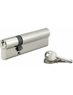 Cylindre de serrure double entrée SA, 30x80mm, anti-arrachement, nickel, 3 clés - THIRARD