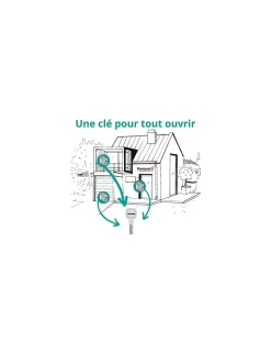 Cylindre double entrée Transit 1 UNIKEY (achetez-en plusieurs, ouvrez avec la même clé), 30x35mm, 5 clés, nickelé - THIRARD