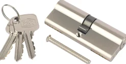 Cylindre laiton nickel satiné Smith & Locke 40 x 40 mm