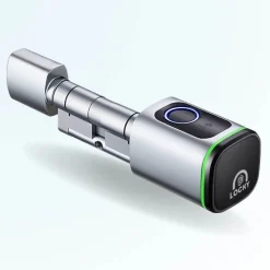 Cylindre électronique de serrure connecté locky-10 bio à empreinte digitale et badge rfid mifare
