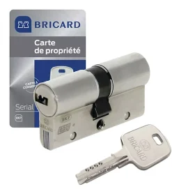 Cylindre serrure européen double entrée 30 x 40 mm debrayable 4 clés Serial S A2P 1 BRICARD