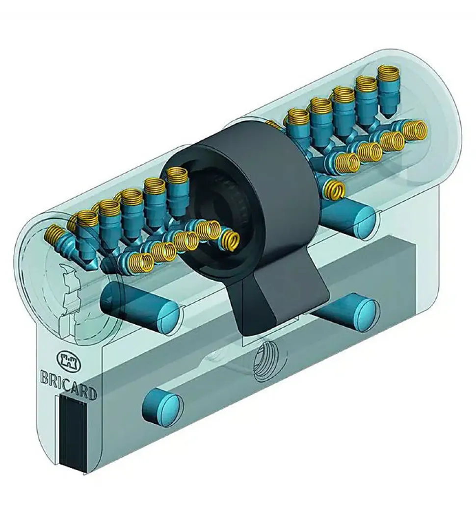 Cylindre serrure 30x30 mm à bouton acier renforcé 3 clés CHIFRAL S2 BRICARD