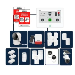 Daewoo - Alarme maison sans fil avec écran tactile 7'' AM353 - 1 caméra extérieure autonome et 1 intérieure et 17 accessoires - Sa