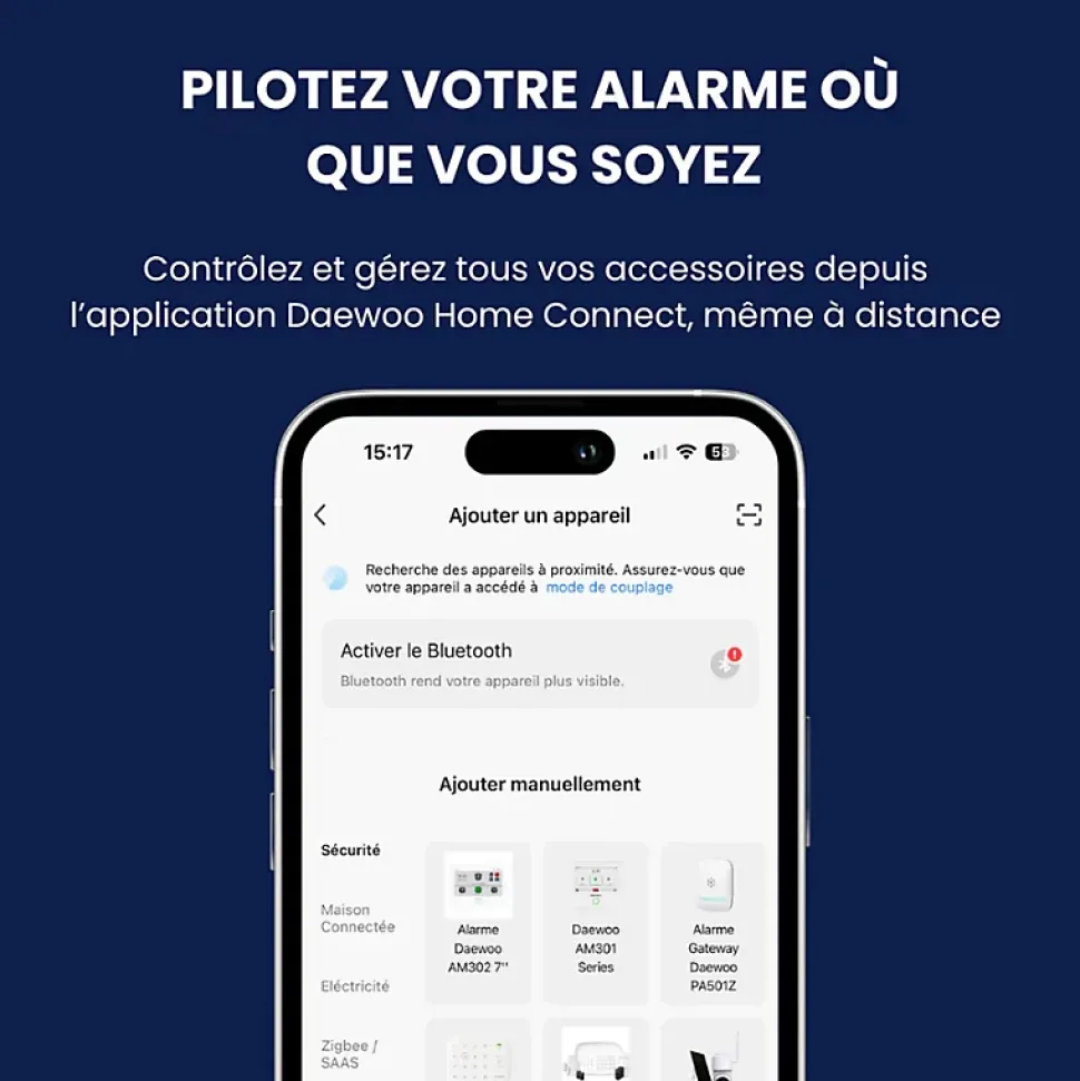 Daewoo - Alarme Maison Wifi Sans Fil Vigilia VIG503 - Kit Complet avec 2 Caméras Full HD intérieur / extérieur solaire et 11 Acces