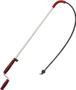 Déboucheur canne WC Virax 160 cm - tête vrille, double spire acier, poignée plastique