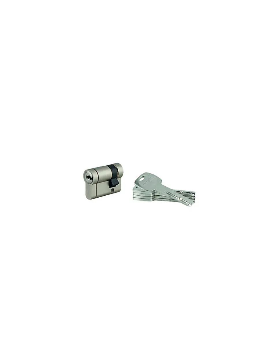 Demi cylindre de serrure Transit 1 UNIKEY (achetez-en plusieurs, ouvrez avec la même clé), 40x10mm, 5 clés, nickelé - THIRARD