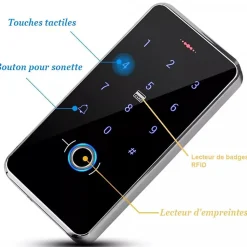 Digicode à codes et empreintes digital pour porte et portillon