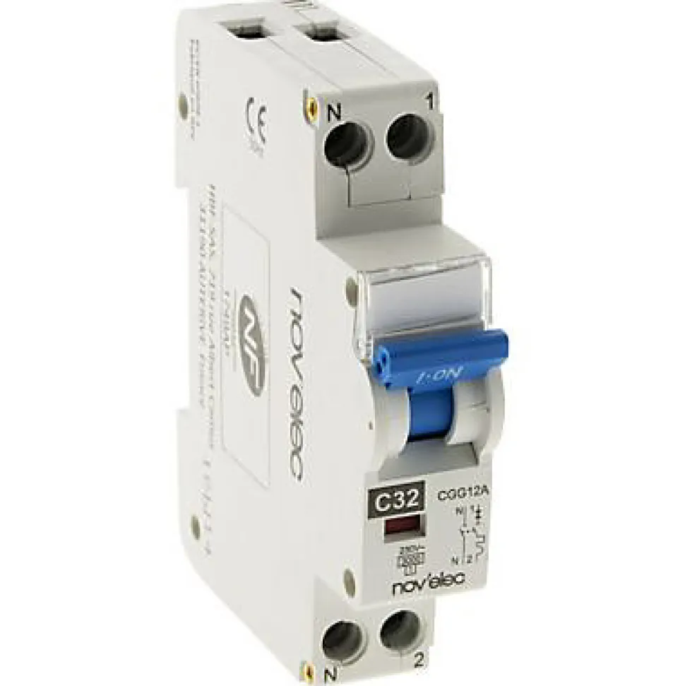 Disjoncteur 32A Nov'Elec Resi9 230 V 2 pôles