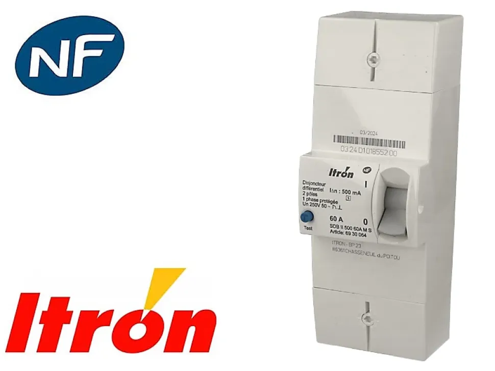 Disjoncteur EDF monophasé sélectif 60A Itron Actaris