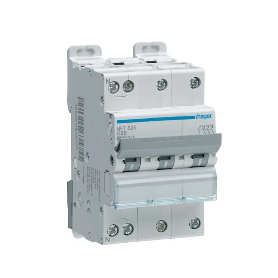 Disjoncteur Hager- 3P+N - 40A - 6-10kA - Type C