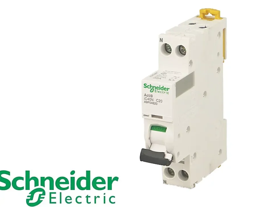 Disjoncteur modulaire phase neutre Schneider Acti9 iC40N 6A courbe C