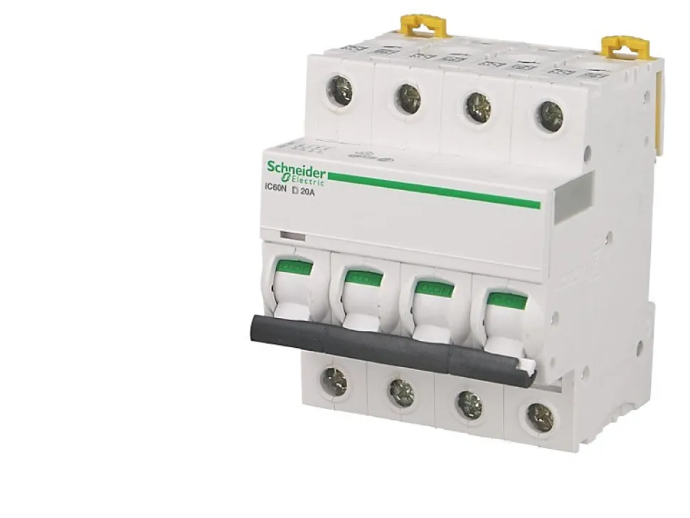 Disjoncteur modulaire tétrapolaire Schneider Acti9 iC60N 16A courbe D