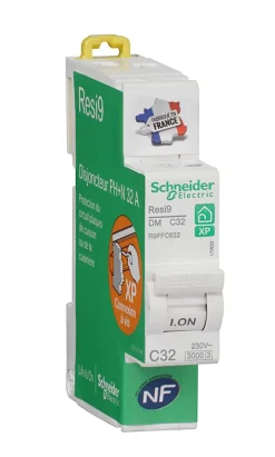 Disjoncteur peignable courbe C phase + neutre 32A Schneider Electric Resi9 XP