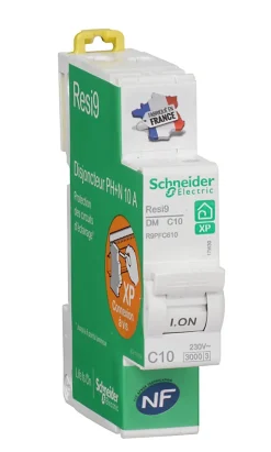 Disjoncteur peignable courbe C phase + neutre 10A Schneider Electric Resi9 XP