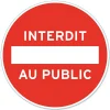 Disque de signalisation "Interdit au public" Ø28