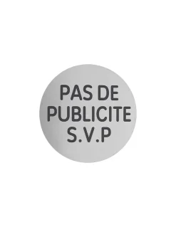 Disque de signalisation Pas de publicité, alunimium adhésif, diamètre 80mm - THIRARD