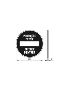 Disque de signalisation Propriété privée, polystyrène rigide adhésif, diamètre 180mm - THIRARD