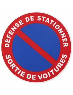 Disque de signalisation Sortie de voiture, polystyrène rigide adhésif, diamètre 180mm - THIRARD