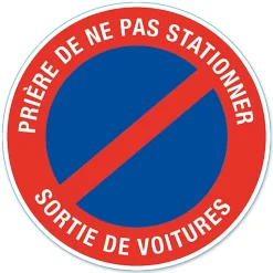Disque de signalisation "Sortie de voiture" Ø28