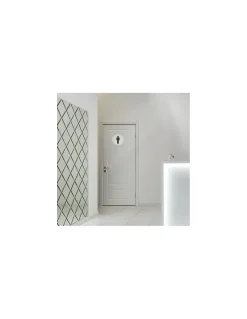 Disque de signalisation WC Homme , à visser, inox brossé, marquage noir, diamètre 76mm - THIRARD