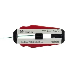 Dénudeur de fil C.K T3756 0,80 mm adapté pour fils PVC et PTFE, butée réglable, lames en acier trempé