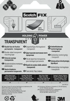 Double face intérieur Scotch Extrême 19 mm x 1.5 m transparent, 7 kg