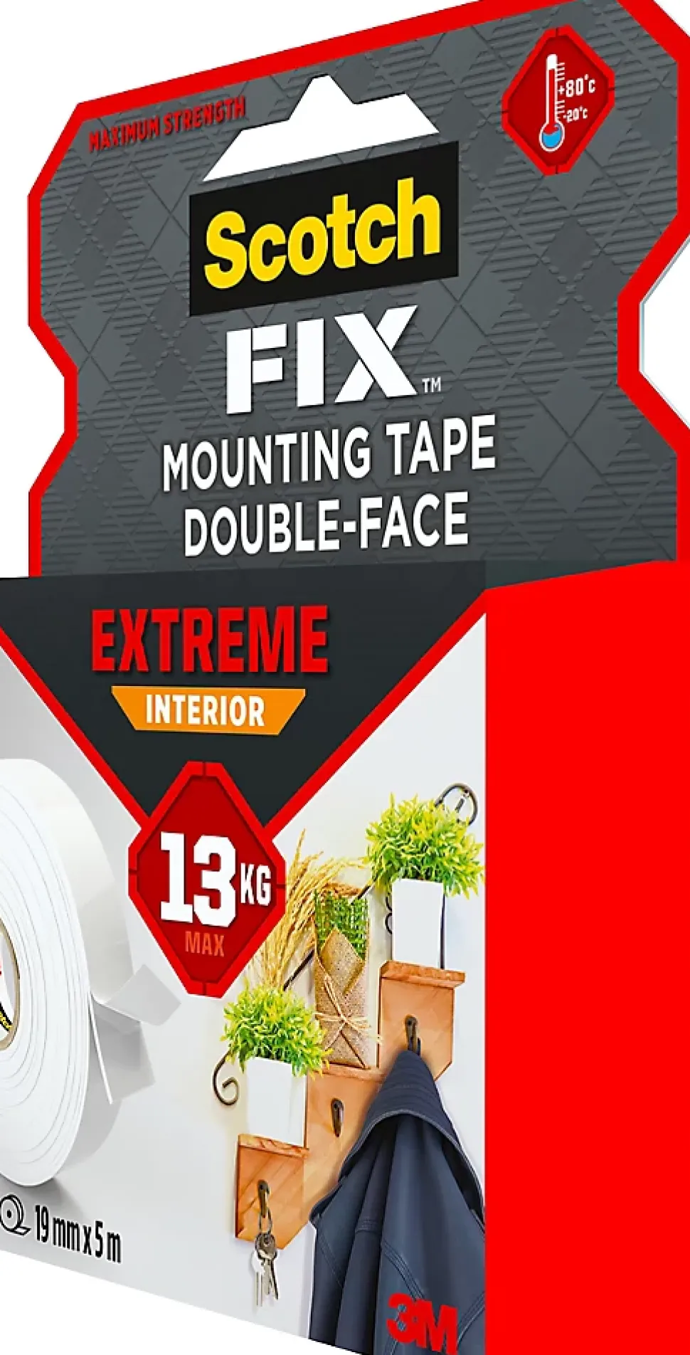 Double face intérieur Scotch Extrême 19 mm x 5 m blanc, 13 kg