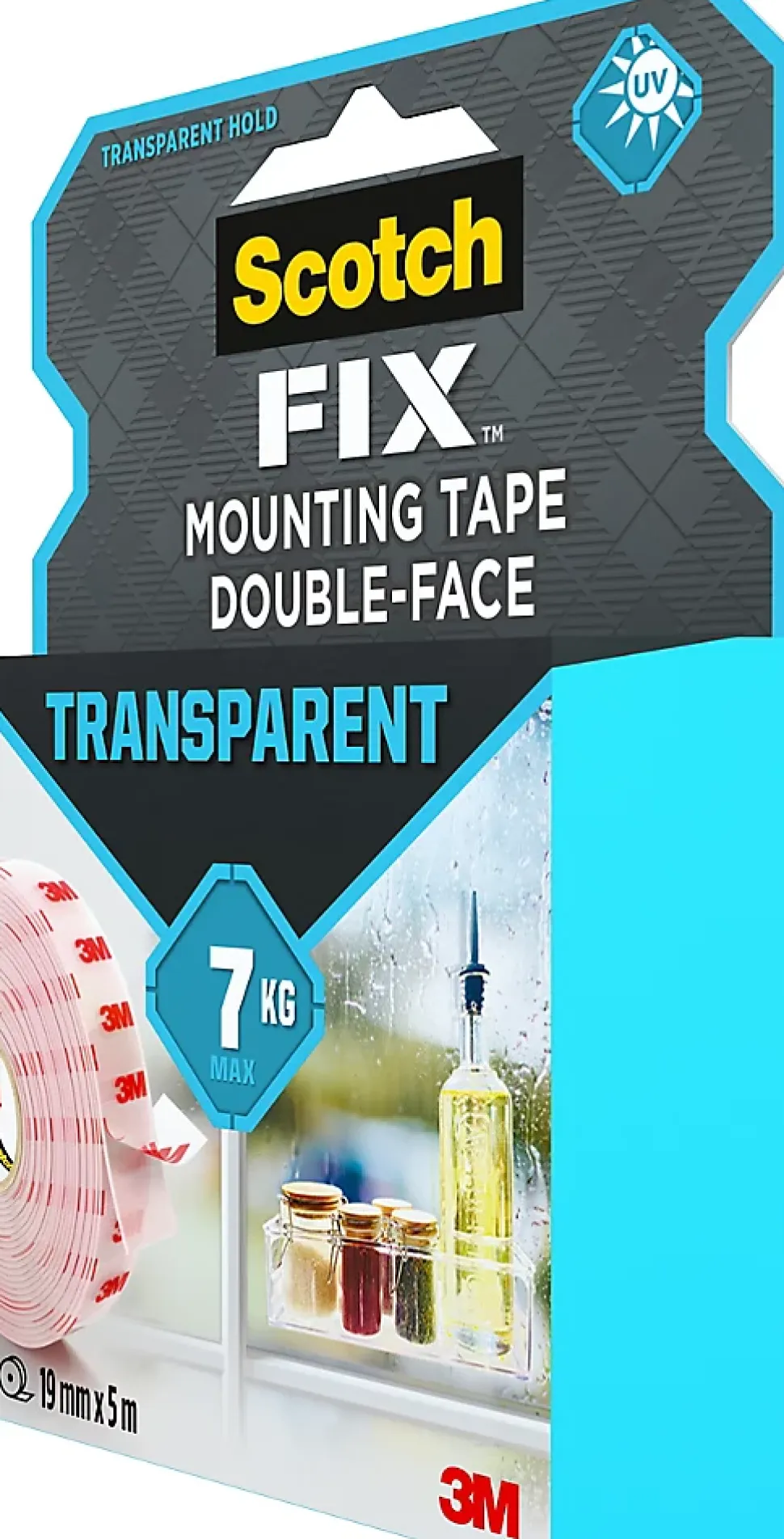 Double face 3M 19 mm x 5 m transparent, 7 kg