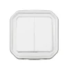 Double interrupteur Legrand Plexo blanc en saillie