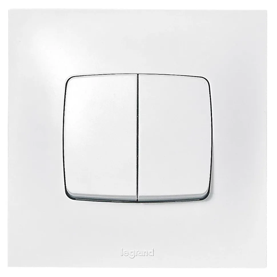 Double interrupteur ou va-et-vient Legrand Neptune 0 913 21 coloris blanc 10 A