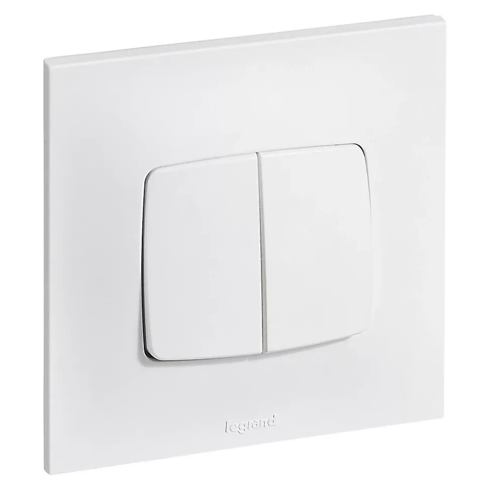 Double interrupteur ou va-et-vient Legrand Neptune 0 913 21 coloris blanc 10 A
