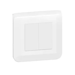 Double interrupteur va-et-vient à vis Legrand Mosaïc blanc