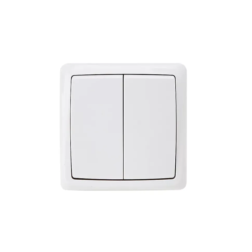 Double interrupteur va-et-vient monobloc en saillie étanche Jacobsen Sigurd blanc complet