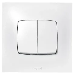 Double poussoir Legrand Neptune Blanc