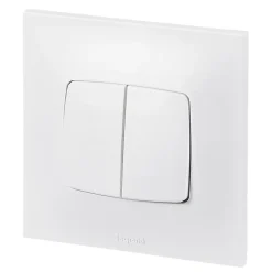 Double poussoir Legrand Neptune Blanc