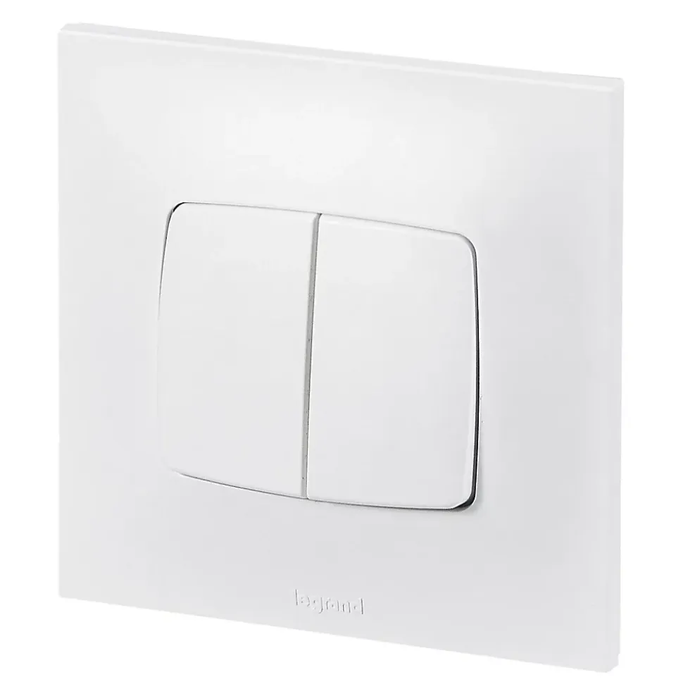 Double poussoir Legrand Neptune Blanc