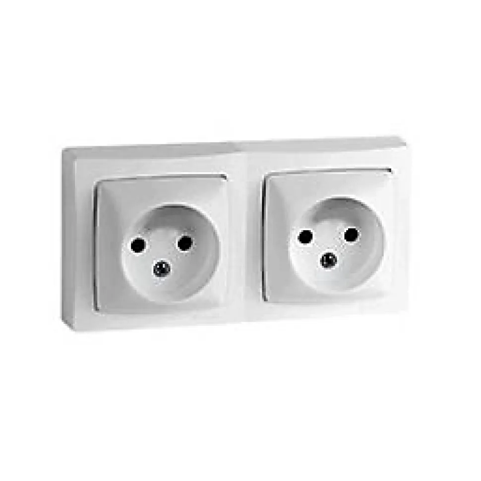 Double prise 2 pôles horizontale ASL Legrand blanc