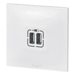 Double prise USB Legrand Neptune Blanc mat