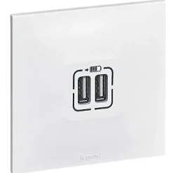 Double prise USB Legrand Neptune Blanc mat