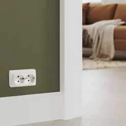 Double prise USB-A monobloc en saillie Jacobsen Sigurd blanc complet