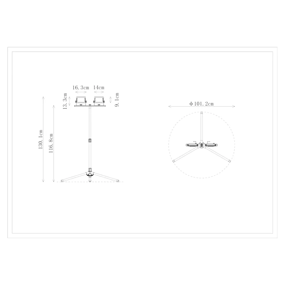 Double projecteurs de travail filaire sur trépied 20W