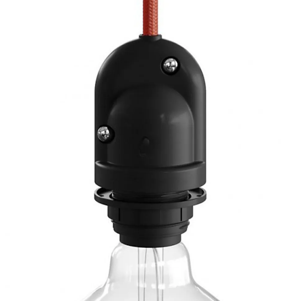 Douille d'extérieur noire E27 IP65 étanche pour câble textile